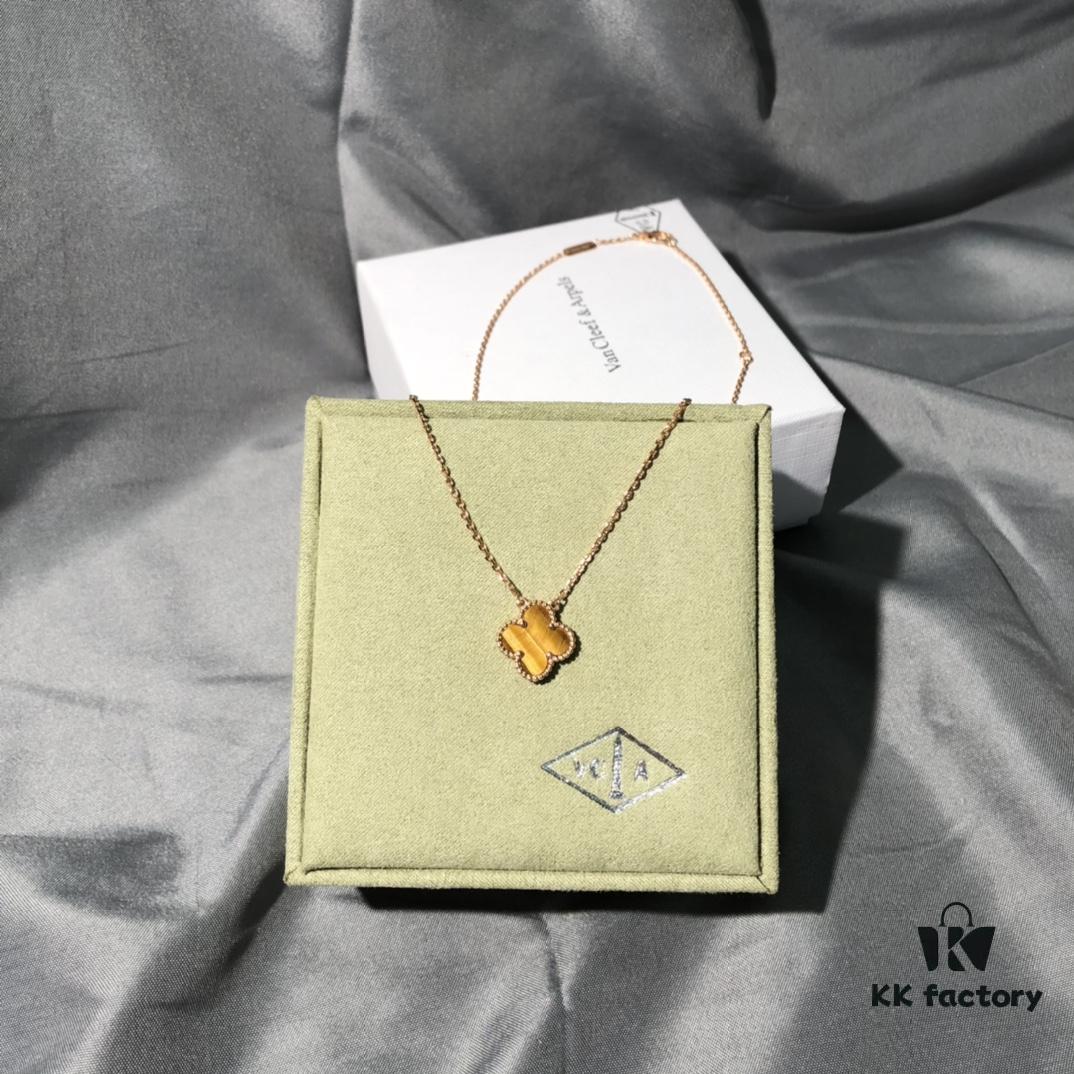 Necklace · Rose Gold Set: Malachite Clover / Tiger's Eye Clover / White Mother of Pearl Clover