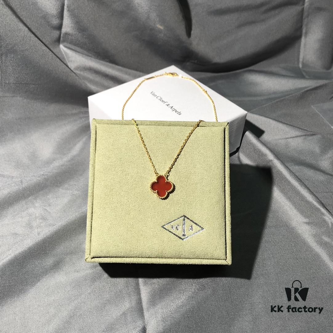 Necklace · Gold Series: Tiger's Eye Four-Leaf Clover / White Mother-of-Pearl Four-Leaf Clover / Red Carnelian Four-Leaf Clover / Black Onyx Four-Leaf Clover