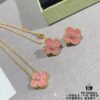 New Arrival V Gold High Version Rhodonite VCA Clover Stud Earrings