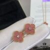 New Arrival V Gold High Version Rhodonite VCA Clover Stud Earrings