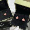 New Arrival V Gold High Version Rhodonite VCA Clover Stud Earrings