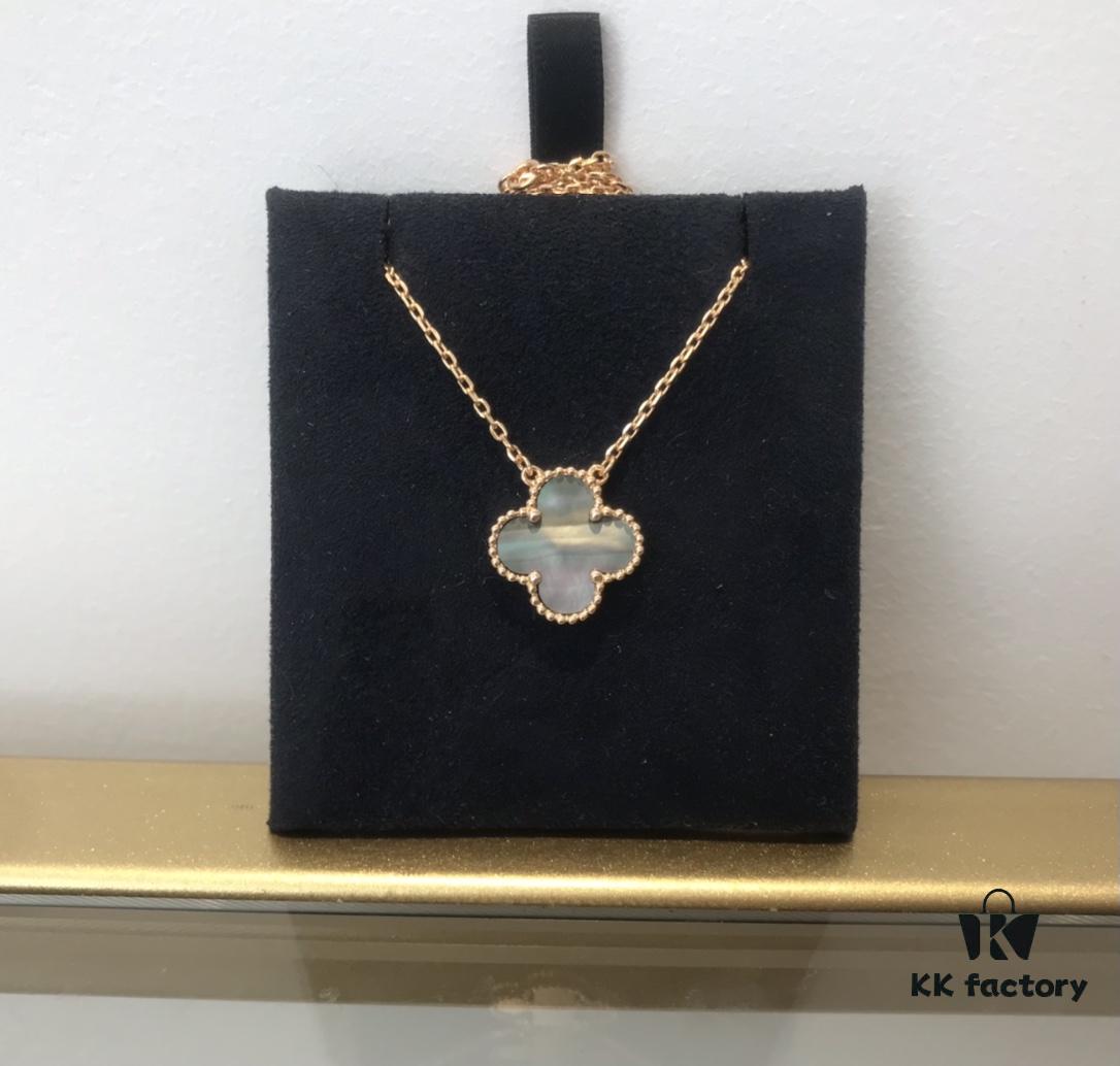 Medium Four-Leaf Clover Necklace Collection - Diamond-Paved Top-Quality Sterling Silver 18K Gold Plated