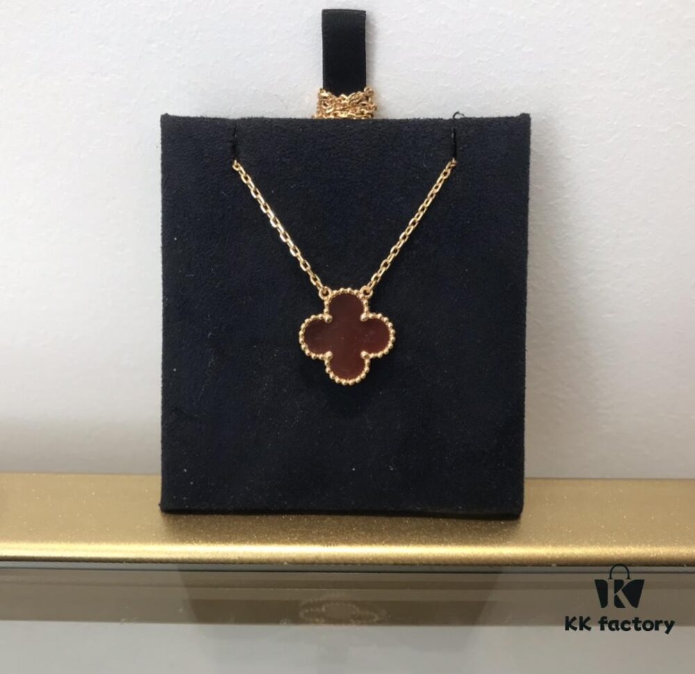 Medium Four-Leaf Clover Necklace Collection - Diamond-Paved Top-Quality Sterling Silver 18K Gold Plated