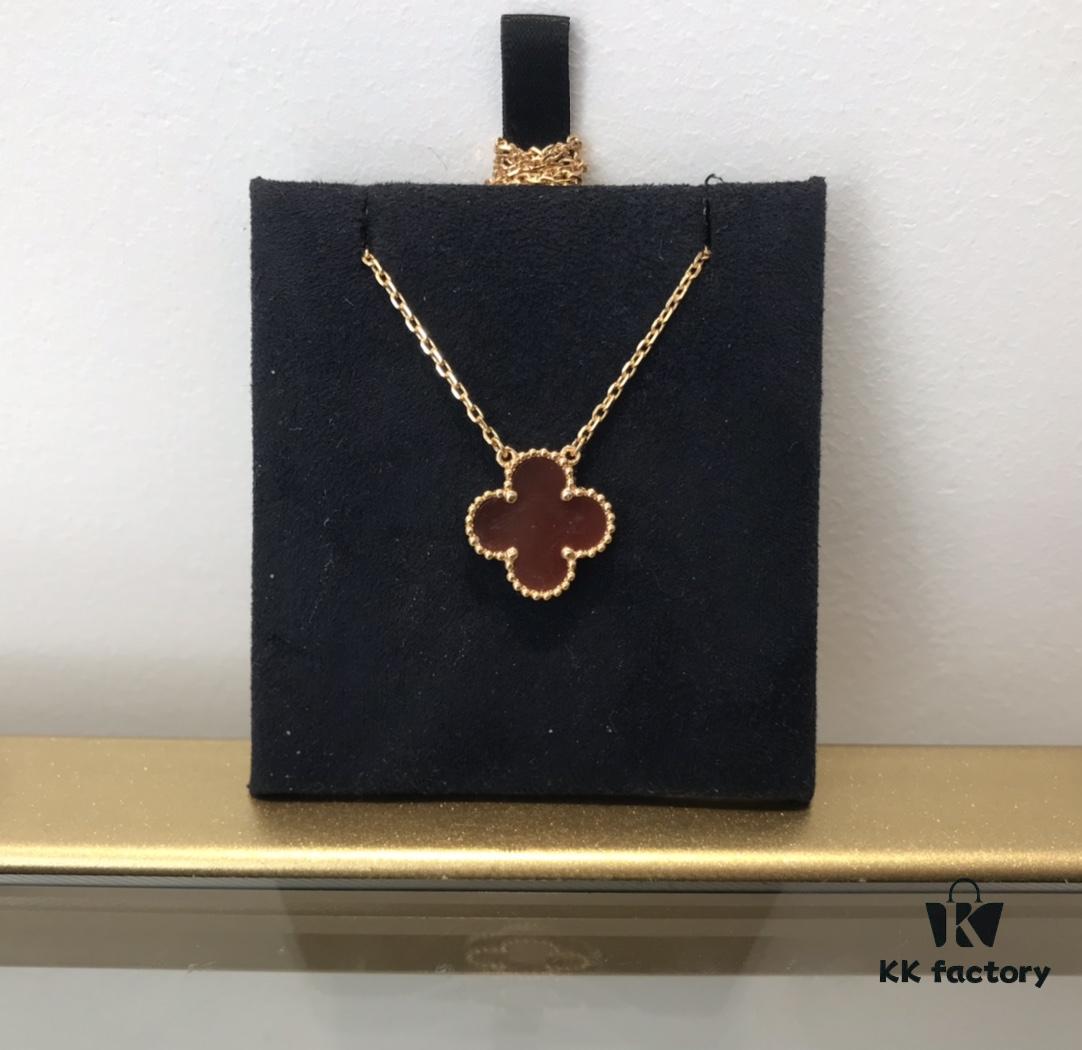 Medium Four-Leaf Clover Necklace Collection - Diamond-Paved Top-Quality Sterling Silver 18K Gold Plated