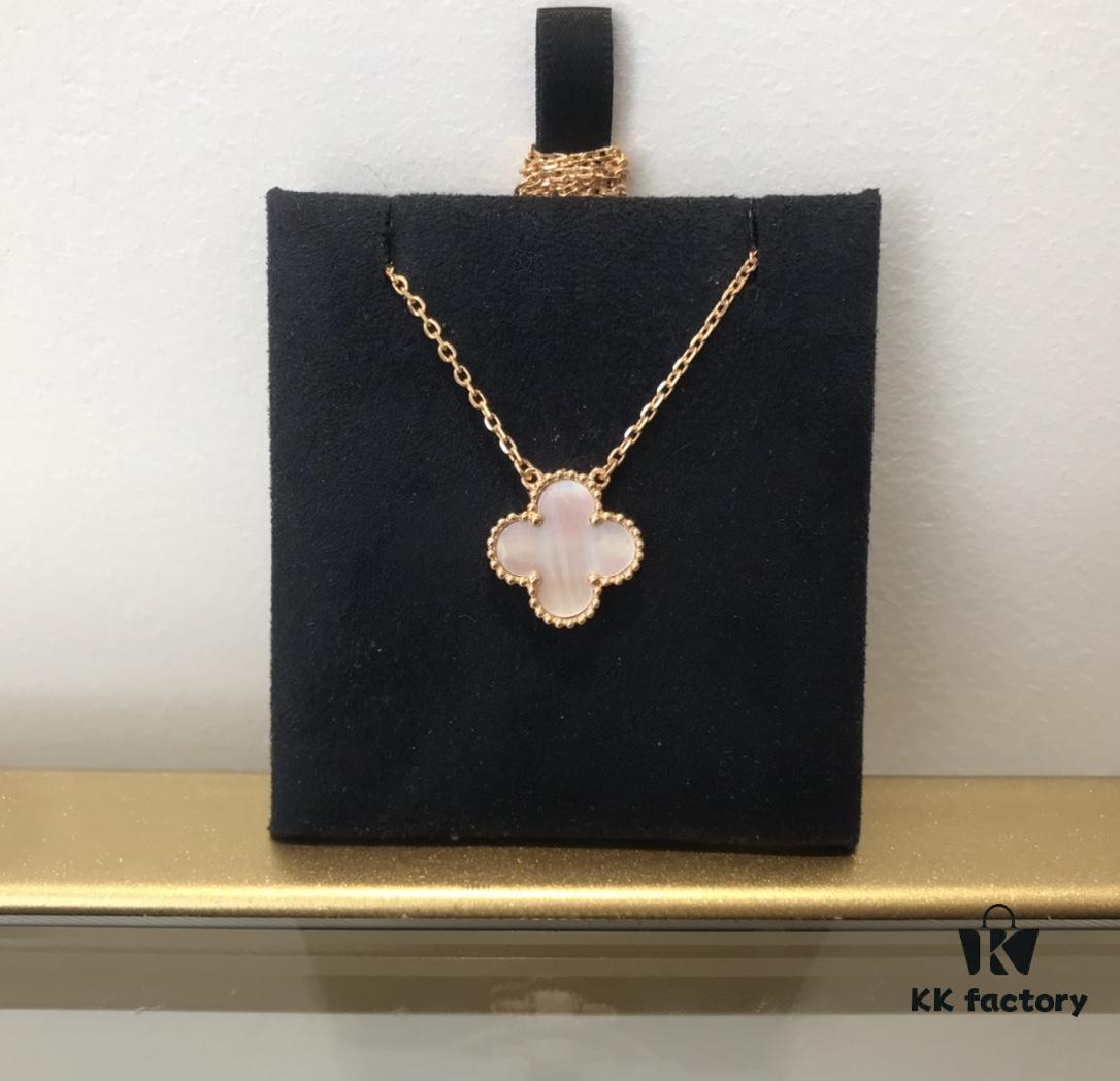 Medium Four-Leaf Clover Necklace Collection - Diamond-Paved Top-Quality Sterling Silver 18K Gold Plated