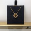 Medium Four-Leaf Clover Necklace Collection - Diamond-Paved Top-Quality Sterling Silver 18K Gold Plated