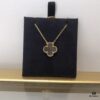 Medium Four-Leaf Clover Necklace Collection - Diamond-Paved Top-Quality Sterling Silver 18K Gold Plated