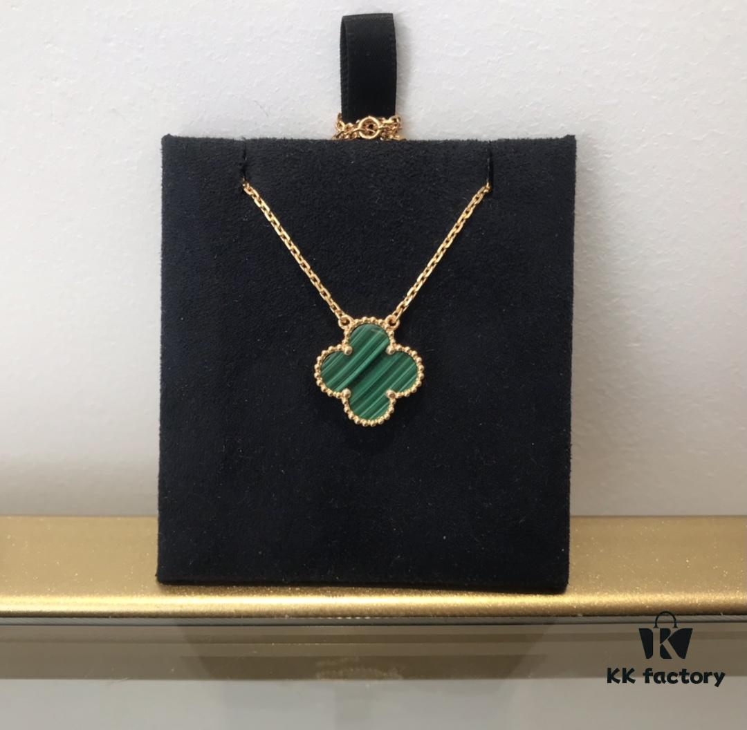 Medium Four-Leaf Clover Necklace Collection - Diamond-Paved Top-Quality Sterling Silver 18K Gold Plated
