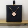 Medium Four-Leaf Clover Necklace Collection - Diamond-Paved Top-Quality Sterling Silver 18K Gold Plated