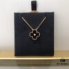 Medium Four-Leaf Clover Necklace Collection - Diamond-Paved Top-Quality Sterling Silver 18K Gold Plated