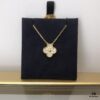 Medium Four-Leaf Clover Necklace Collection - Diamond-Paved Top-Quality Sterling Silver 18K Gold Plated
