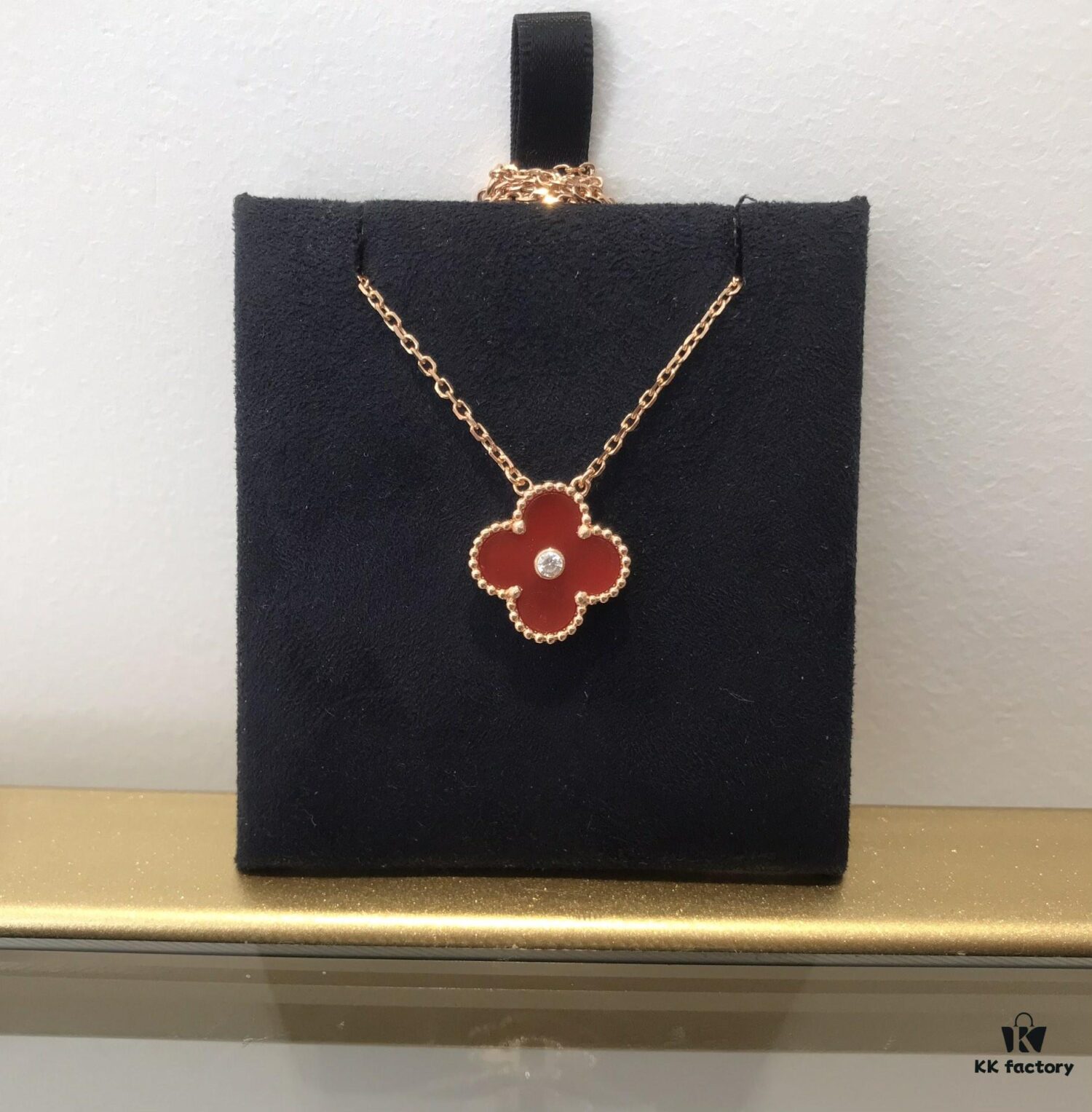 Medium Four-Leaf Clover Necklace Collection - Diamond-Paved Top-Quality Sterling Silver 18K Gold Plated