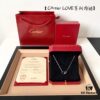 Custom Crafted ZP Jewelry, Real Gold and Diamonds, Cartier Love Series Necklace in Premium Silver Version with Packaging