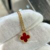 Lucky Cloverleaf with Red Carnelian! Mini Stud Earrings and Bracelet Also in Stock, Can Be Paired as a Set