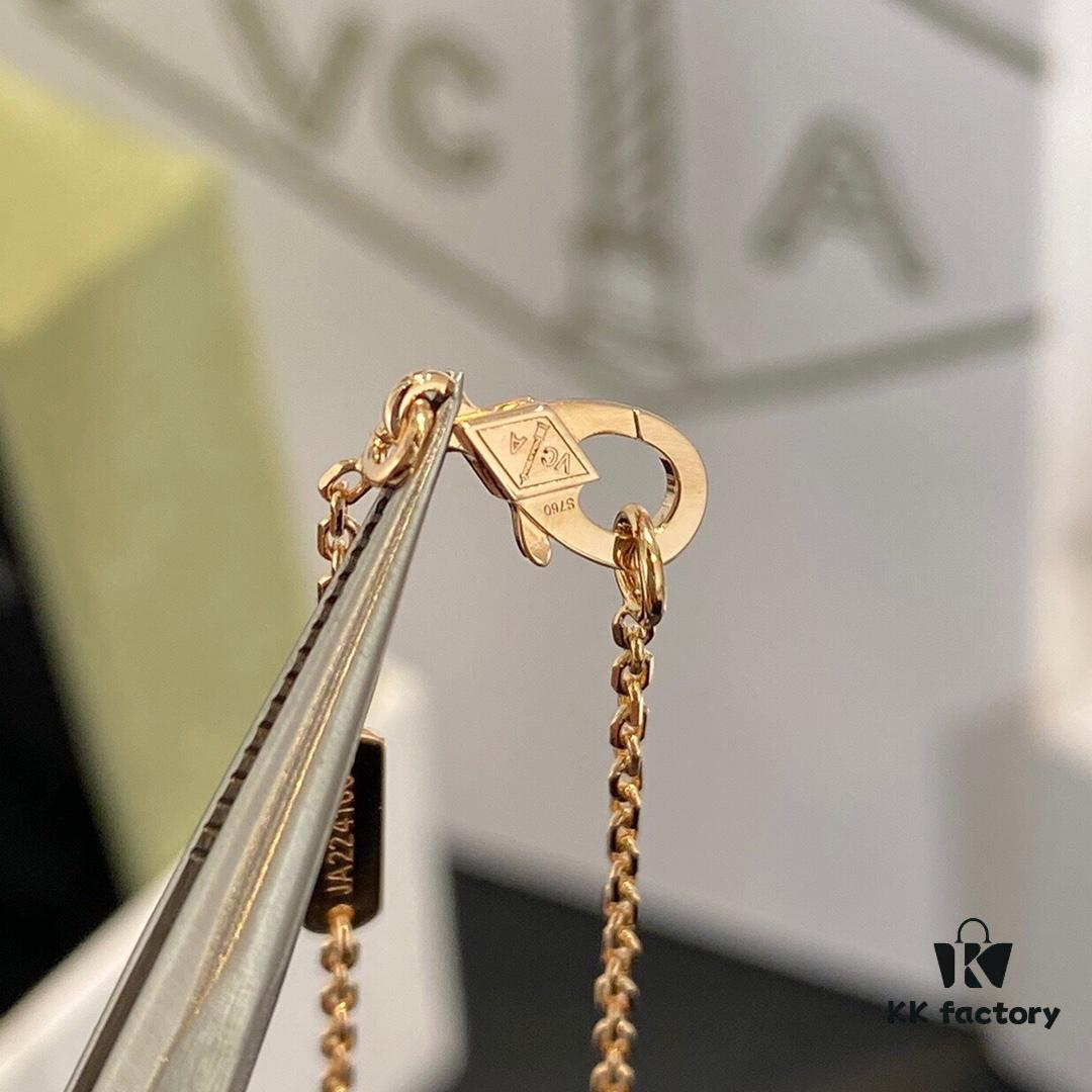 VCA Large Butterfly Necklace, Exquisitely Crafted with Mother-of-Pearl and Hand-Set Diamonds