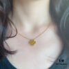 Authentic CNC Buckle V Gold Plated Mimi Gold Thick Chain High-End Craftsmanship Vca Natural Yellow Tiger's Eye Four-Leaf Clover Necklace