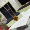 Authentic CNC Buckle V Gold Plated Mimi Gold Thick Chain High-End Craftsmanship Vca Natural Yellow Tiger's Eye Four-Leaf Clover Necklace