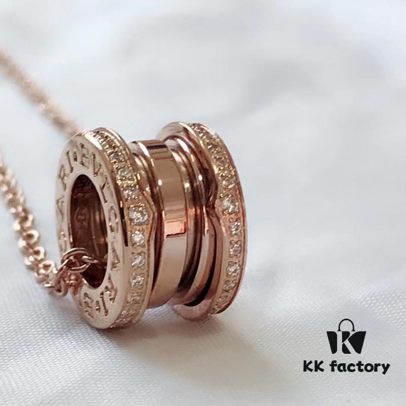 BVLGARI Bvlgari Spring Necklace with and without Diamonds CNC Precision Carved High Version 1:1 Craftsmanship Available in White Gold and Rose Gold