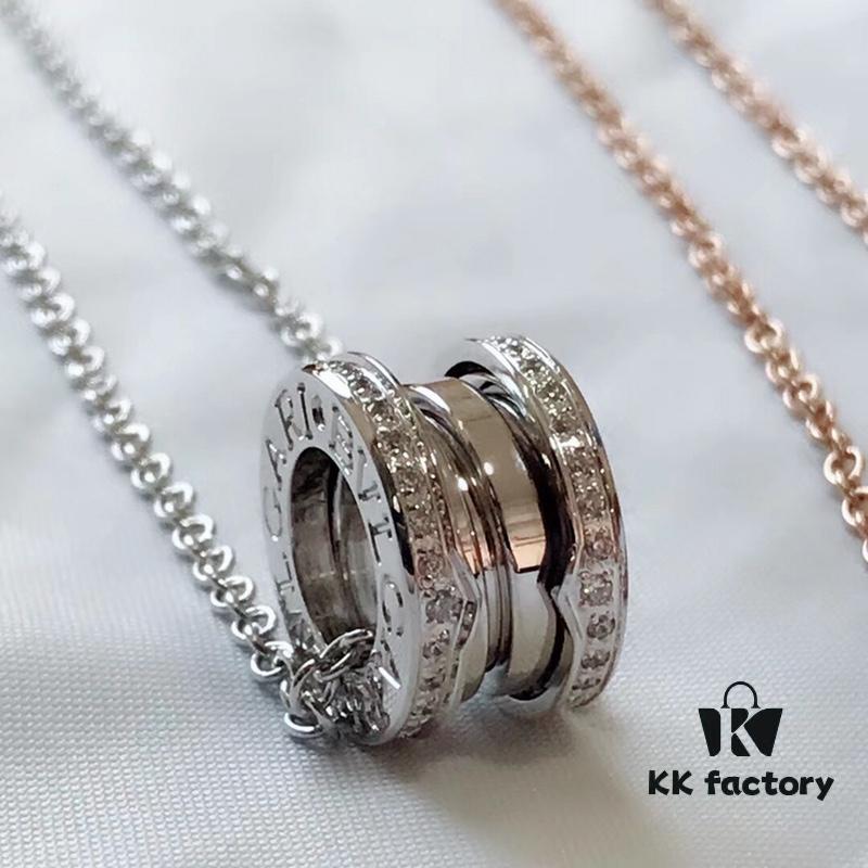 BVLGARI Bvlgari Spring Necklace with and without Diamonds CNC Precision Carved High Version 1:1 Craftsmanship Available in White Gold and Rose Gold