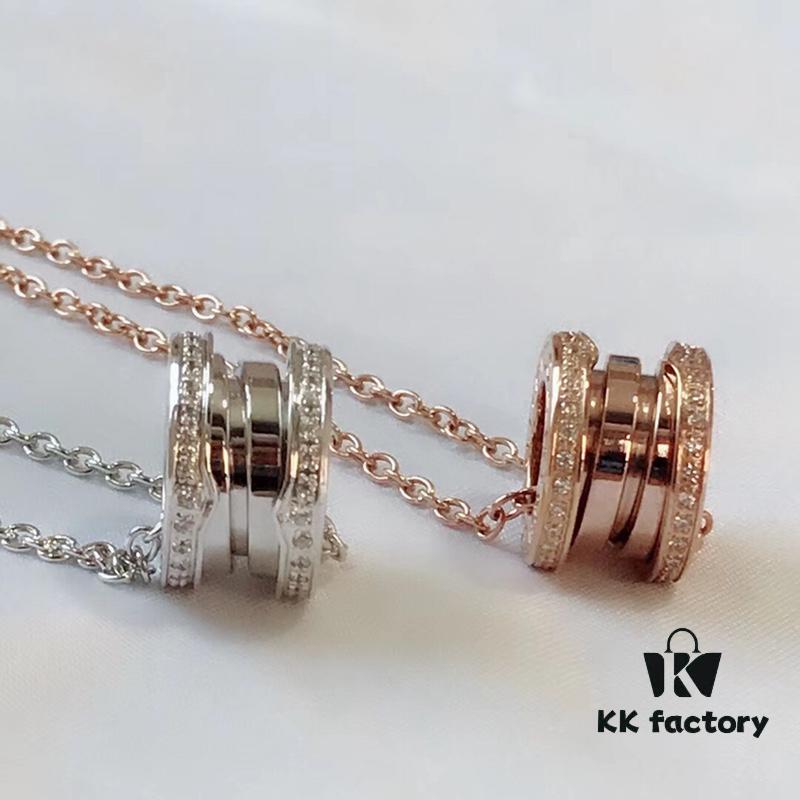 BVLGARI Bvlgari Spring Necklace with and without Diamonds CNC Precision Carved High Version 1:1 Craftsmanship Available in White Gold and Rose Gold