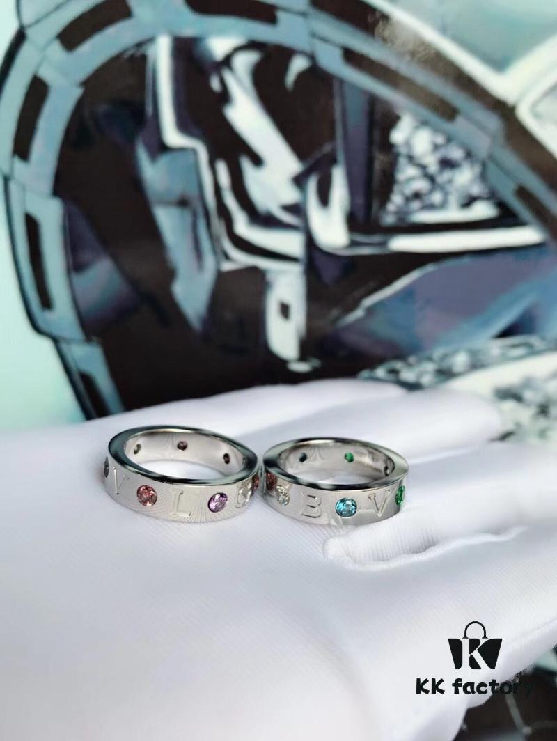 Bvlgari Amethyst and Pink Green Crystal and Blue Tourmaline Ring, High Version