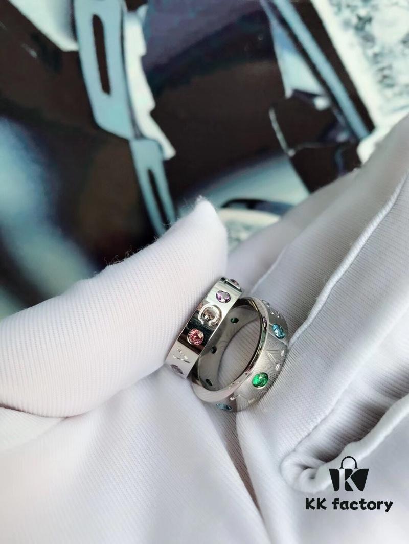 Bvlgari Amethyst and Pink Green Crystal and Blue Tourmaline Ring, High Version