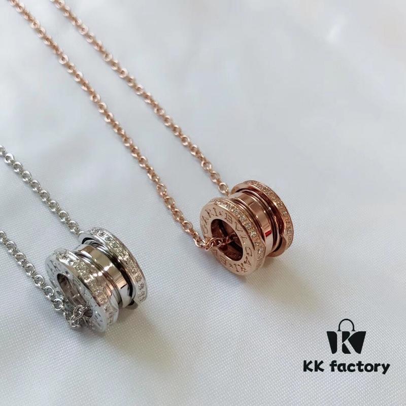 BVLGARI Bvlgari Spring Necklace with and without Diamonds CNC Precision Carved High Version 1:1 Craftsmanship Available in White Gold and Rose Gold