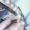 BVLGARI New CNC-Paved Diamond Carved Ring in White and Rose Gold