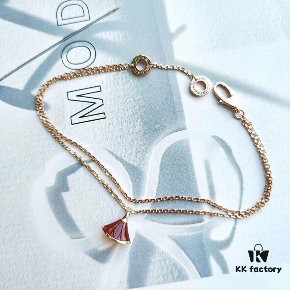 BV DIVA Bracelet, Limited Stock, Original Custom Design, White Pearl Mother of Pearl and Red Carnelian, Absolutely Elegant and High-End! Authentic Original Clasp, You'll Love It as Soon as You Receive It!