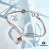 BV DIVA Bracelet, Limited Stock, Original Custom Design, White Pearl Mother of Pearl and Red Carnelian, Absolutely Elegant and High-End! Authentic Original Clasp, You'll Love It as Soon as You Receive It!