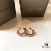 👑【Top-tier Replica】BVLGARI Classic Revival - Exclusive Online, Hot Selling Natural Shell Earrings, Serpenti Design with Sparkling Diamonds, Elegant and Feminine Lines, Thickened 925 Sterling Silver with Gold Plating, Genuine Mother-of-Pearl, Authentic Engraving