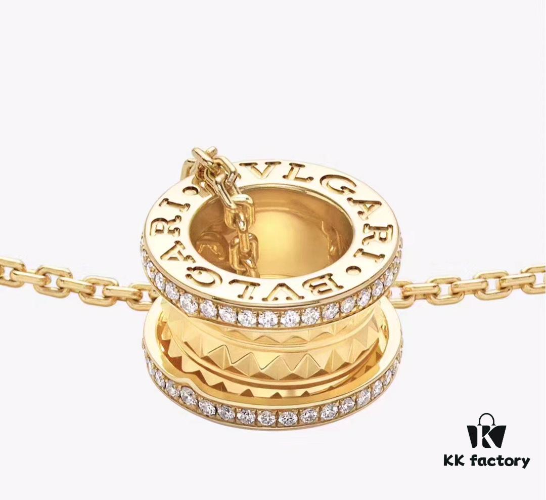 Bvlgari New B.ZERO1 ROCK Series Diamond-Edge Necklace