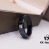 BVLGARI Bulgari Couple's Black Ceramic Ring with 925 Silver Setting and Simulated Diamonds
