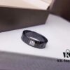 BVLGARI Bulgari Couple's Black Ceramic Ring with 925 Silver Setting and Simulated Diamonds