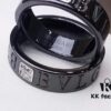 BVLGARI Bulgari Couple's Black Ceramic Ring with 925 Silver Setting and Simulated Diamonds
