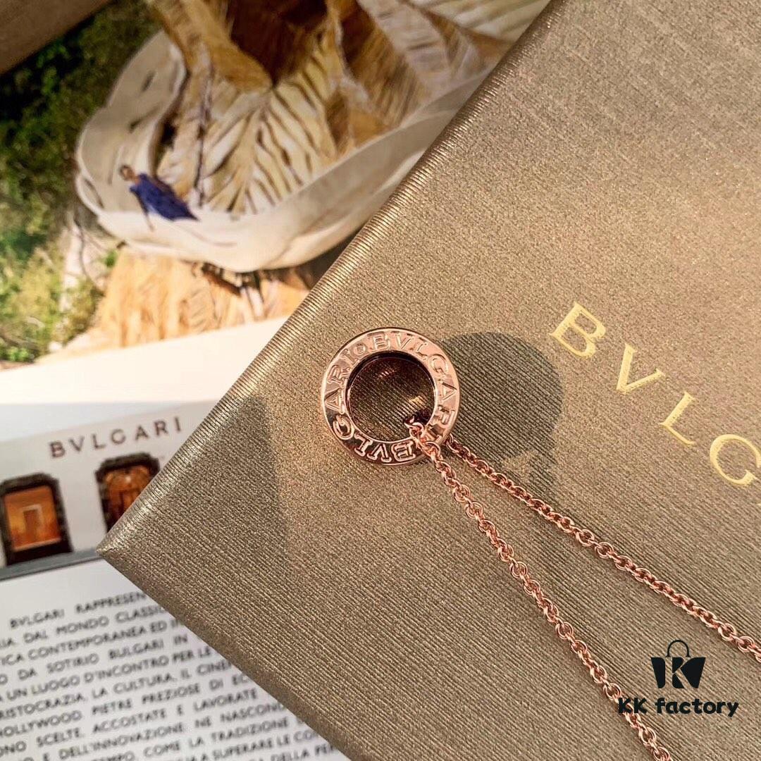 Bvlgari B.ZERO1 Series Necklace in Rose Gold with Black Ceramic Spiral Pendant