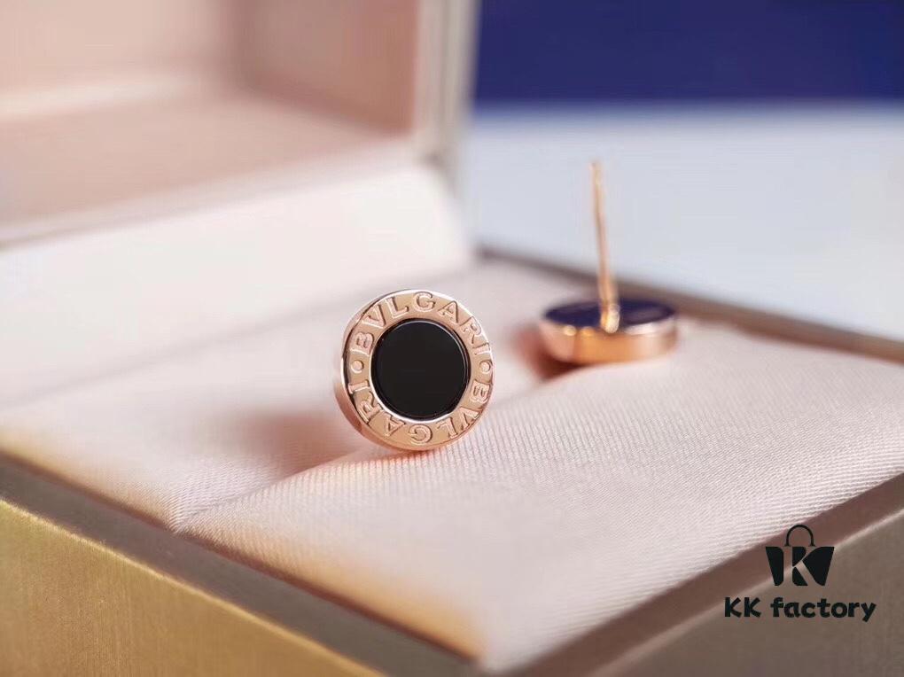 Bvlgari Bulgari Coin Stud Earrings, Timeless Classic Unisex Design, Same Style as Jing Boran