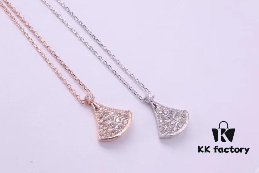 Bvlgari Bulgari Small Skirt Diamond-Set Collarbone Necklace