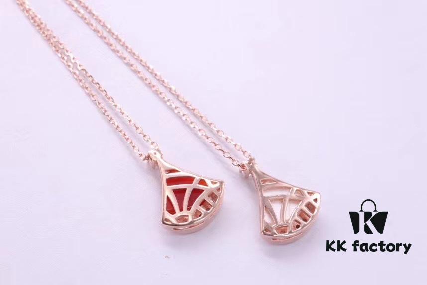 Bvlgari Bulgari Small Skirt Diamond-Set Collarbone Necklace