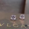 Bvlgari Four-Claw Stud Earrings, As Seen in Picture! Tower-Cut Square Diamond, Simple Yet Elegant!