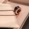 Bulgari B.Zero1 Series Black Ceramic Necklace in 925 Silver with 18K Rose Gold Plating