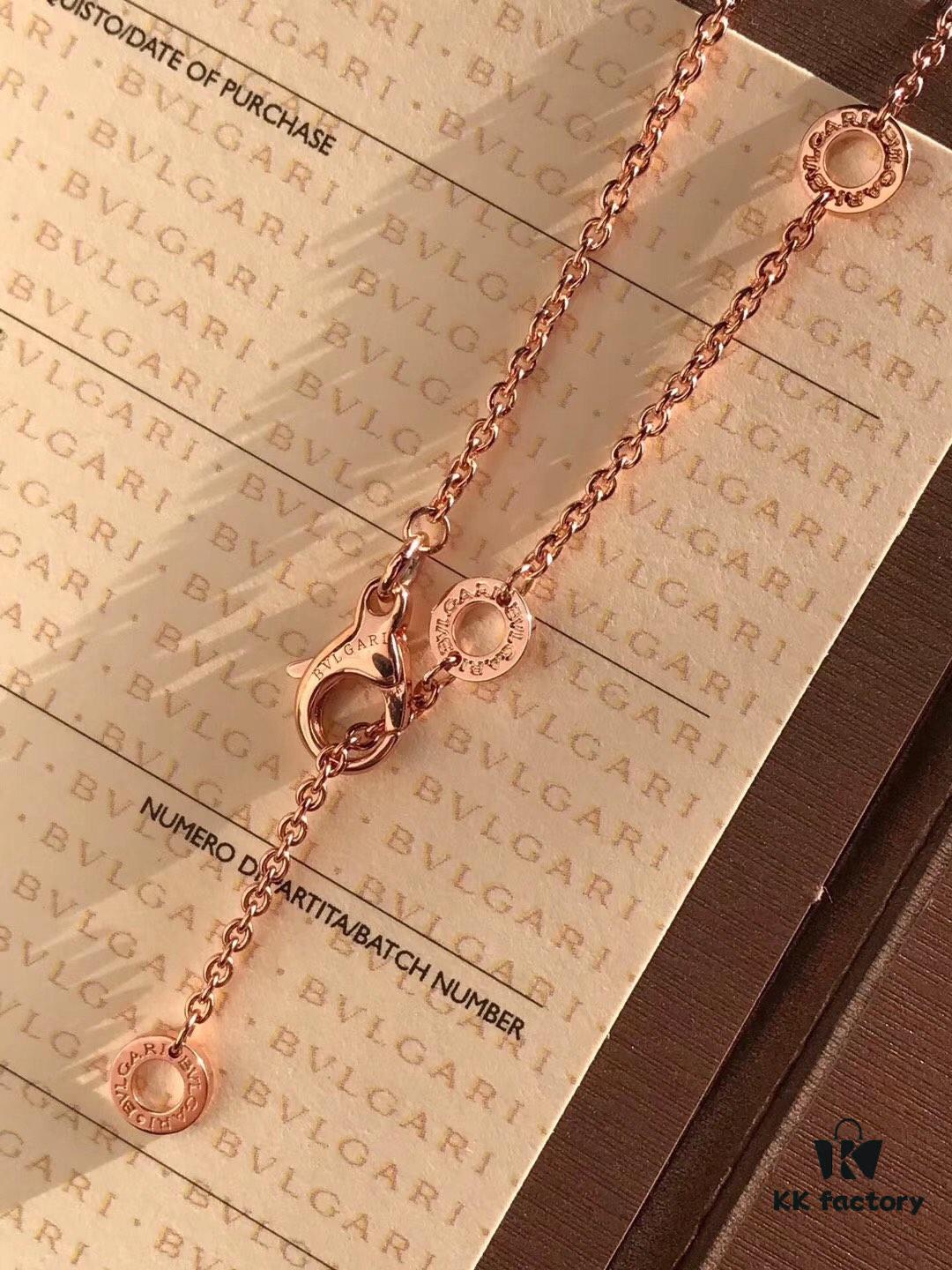 Bulgari B.Zero1 Series Black Ceramic Necklace in 925 Silver with 18K Rose Gold Plating