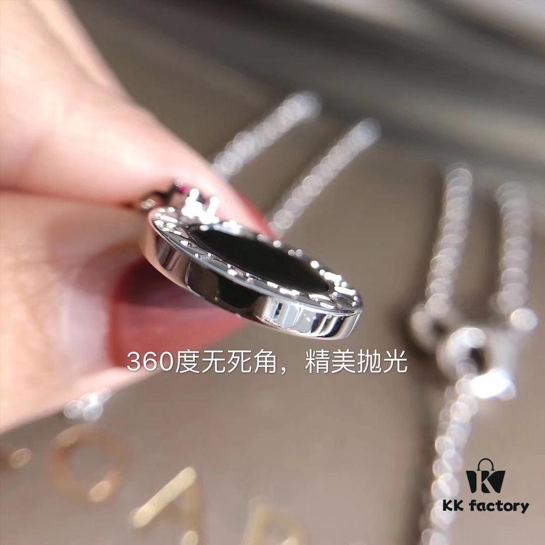 Bvlgari Charity Edition, New Red Man Design, Black Onyx and Spinel Pendant with 'Save the Children' Engraving, 925 Sterling Silver Gold Plated Necklace