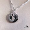 Bvlgari Charity Edition, New Red Man Design, Black Onyx and Spinel Pendant with 'Save the Children' Engraving, 925 Sterling Silver Gold Plated Necklace