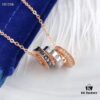 Swarovski Rotating Bead Three-Circle Necklace Resembling Bvlgari Style but Softer and More Elegant