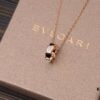 High-End Version Bvlgari BV Snakebone Necklace 925 Sterling Silver Plated with 18K Rose Gold, Polished Gold Finish, Red Carnelian, Black Onyx, Malachite, Pearl Mother-of-Pearl, 5 Colors Available, Embedded with Imported Synthetic High-Carbon Diamonds and Natural Carnelian