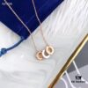Swarovski Rotating Bead Three-Circle Necklace Resembling Bvlgari Style but Softer and More Elegant