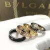Bvlgari Couple's Single Diamond Pure Silver Ring
