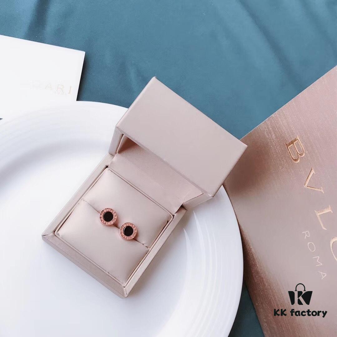 Bvlgari Flat Disc Stud Earrings