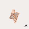 Bvlgari Diva Series Fully Diamond-Paved Double Skirt Opening Ring, Premium German Imported S925 Sterling Silver with 14K Gold Plating, Classic Fan Design, Available in Rose Gold and Platinum Finish